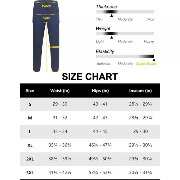 Little Donkey Andy Men's Ultra Stretch Quick Dry Cool Ankle Pants Drawstring Active Travel Hiking