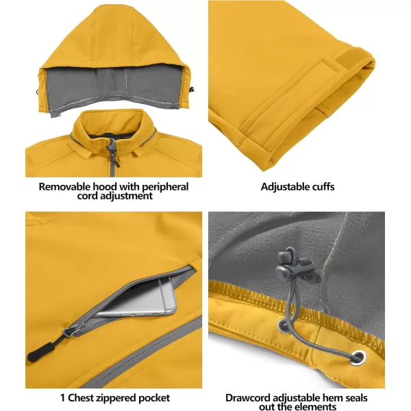 Little Donkey Andy Men’s Softshell Jacket with Removable Hood, Fleece Lined and Water Repellent