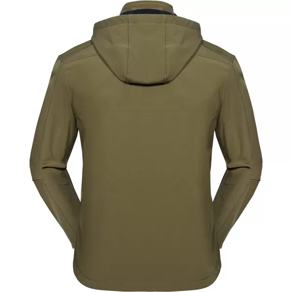 Little Donkey Andy Men’s Softshell Jacket with Removable Hood, Fleece Lined and Water Repellent