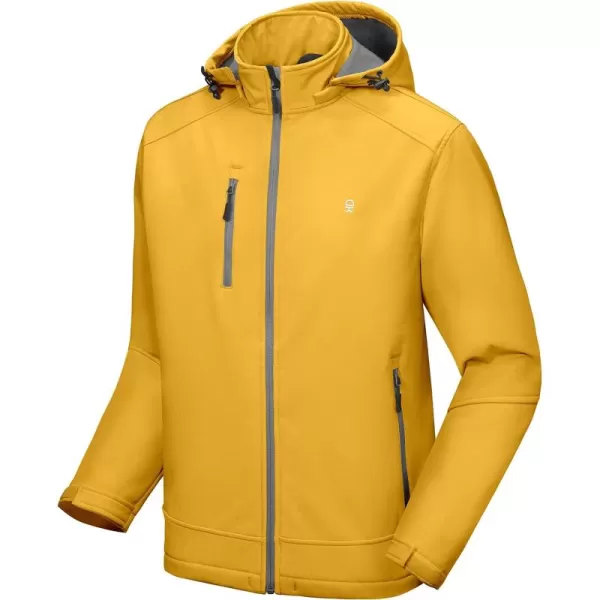 Little Donkey Andy Men’s Softshell Jacket with Removable Hood, Fleece Lined and Water Repellent