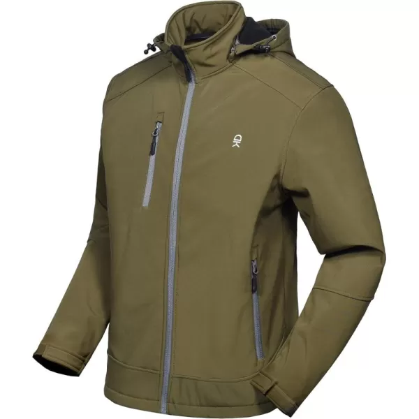 Little Donkey Andy Men’s Softshell Jacket with Removable Hood, Fleece Lined and Water Repellent