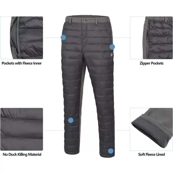 Little Donkey Andy Men's Lightweight Puffy Pants Puffer Quilted Ski Insulation Pants for Winter Snow