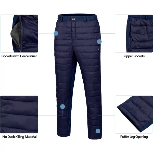Little Donkey Andy Men's Lightweight Puffy Pants Puffer Quilted Ski Insulation Pants for Winter Snow
