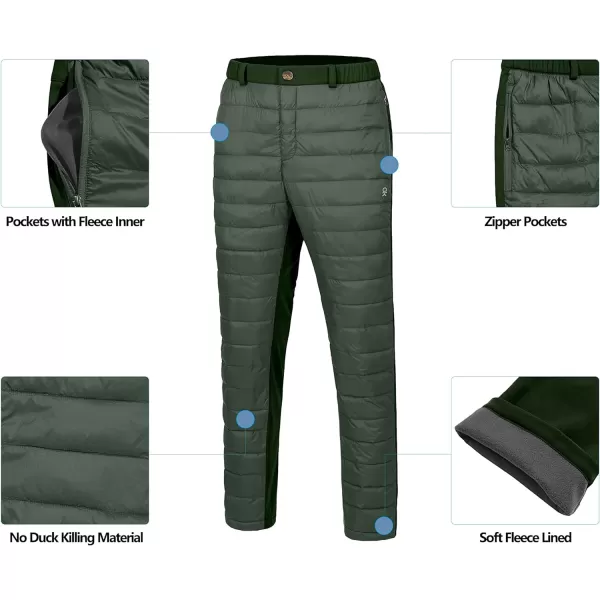 Little Donkey Andy Men's Lightweight Puffy Pants Puffer Quilted Ski Insulation Pants for Winter Snow