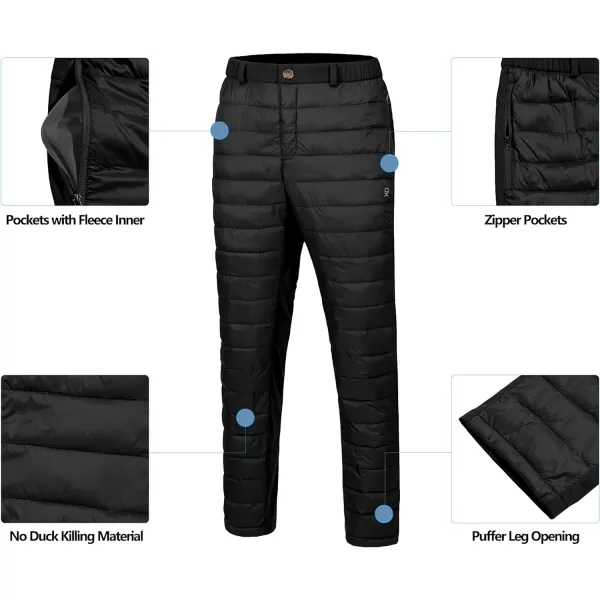 Little Donkey Andy Men's Lightweight Puffy Pants Puffer Quilted Ski Insulation Pants for Winter Snow