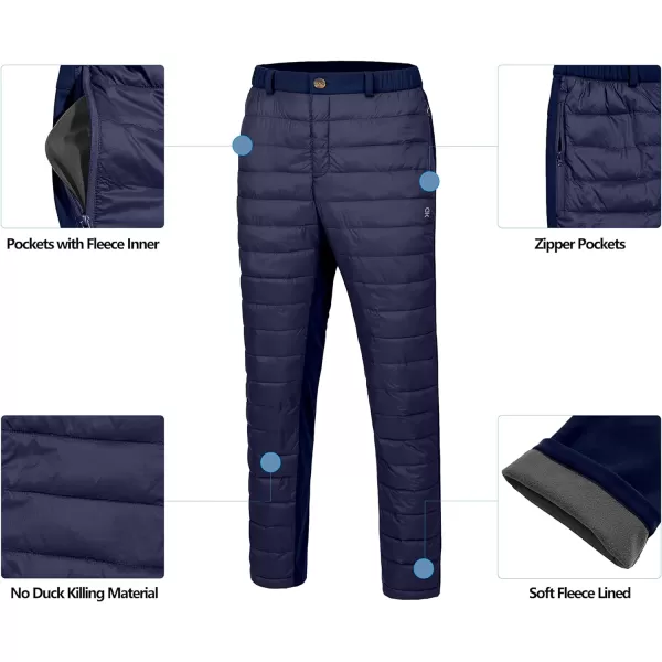 Little Donkey Andy Men's Lightweight Puffy Pants Puffer Quilted Ski Insulation Pants for Winter Snow