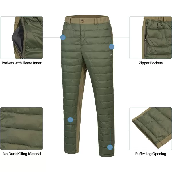 Little Donkey Andy Men's Lightweight Puffy Pants Puffer Quilted Ski Insulation Pants for Winter Snow