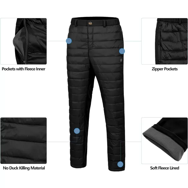 Little Donkey Andy Men's Lightweight Puffy Pants Puffer Quilted Ski Insulation Pants for Winter Snow
