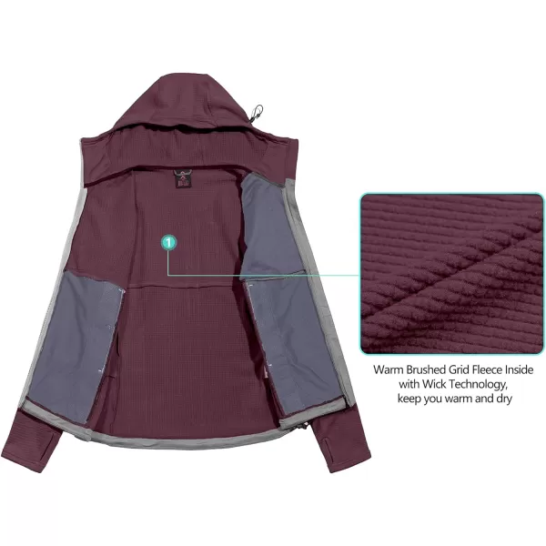 Little Donkey Andy Women's Winter Lightweight Warm Fleece Running Jacket Breathable Thumbholes Thermal Hiking Jacket