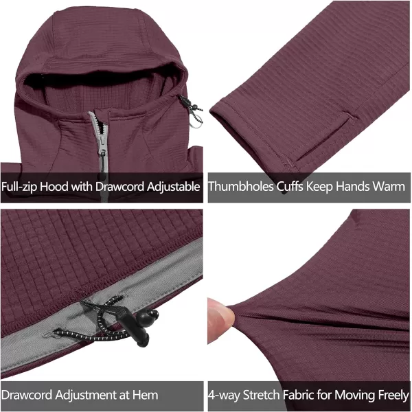 Little Donkey Andy Women's Winter Lightweight Warm Fleece Running Jacket Breathable Thumbholes Thermal Hiking Jacket