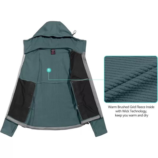 Little Donkey Andy Women's Winter Lightweight Warm Fleece Running Jacket Breathable Thumbholes Thermal Hiking Jacket