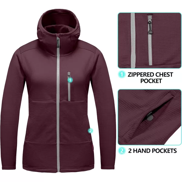 Little Donkey Andy Women's Winter Lightweight Warm Fleece Running Jacket Breathable Thumbholes Thermal Hiking Jacket