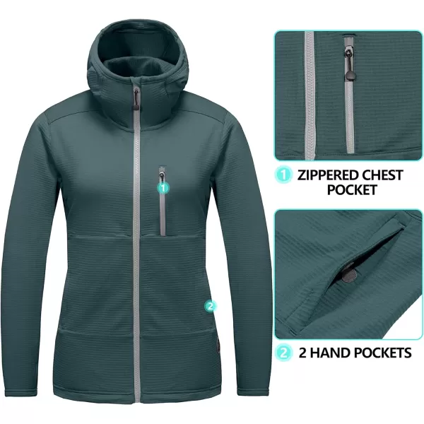 Little Donkey Andy Women's Winter Lightweight Warm Fleece Running Jacket Breathable Thumbholes Thermal Hiking Jacket