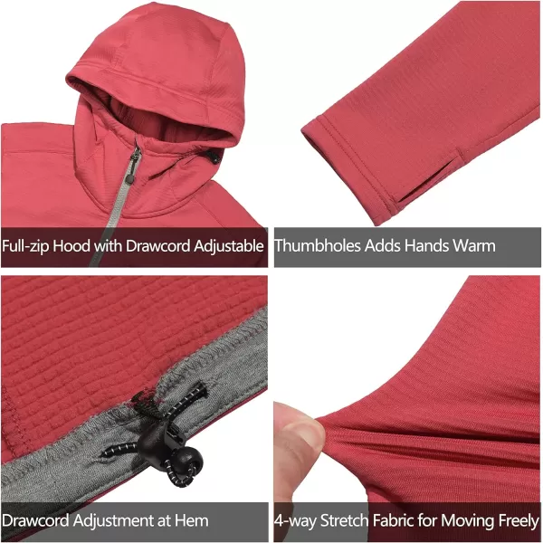 Little Donkey Andy Women's Winter Lightweight Warm Fleece Running Jacket Breathable Thumbholes Thermal Hiking Jacket