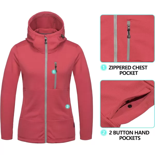Little Donkey Andy Women's Winter Lightweight Warm Fleece Running Jacket Breathable Thumbholes Thermal Hiking Jacket