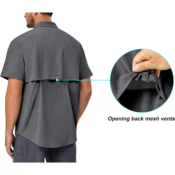 Little Donkey Andy Men's Lightweight UPF 50+ Short Sleeve Shirt, Breathable Fishing Hiking Shirt, Air-Holes Tech