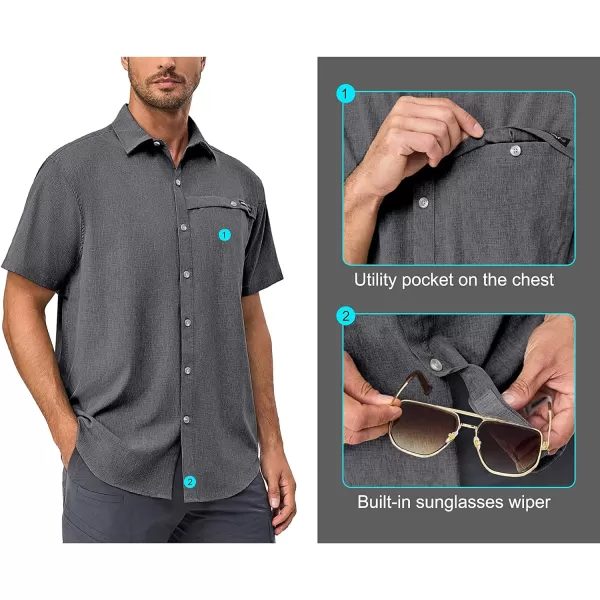 Little Donkey Andy Men's Lightweight UPF 50+ Short Sleeve Shirt, Breathable Fishing Hiking Shirt, Air-Holes Tech
