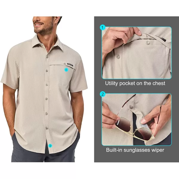 Little Donkey Andy Men's Lightweight UPF 50+ Short Sleeve Shirt, Breathable Fishing Hiking Shirt, Air-Holes Tech