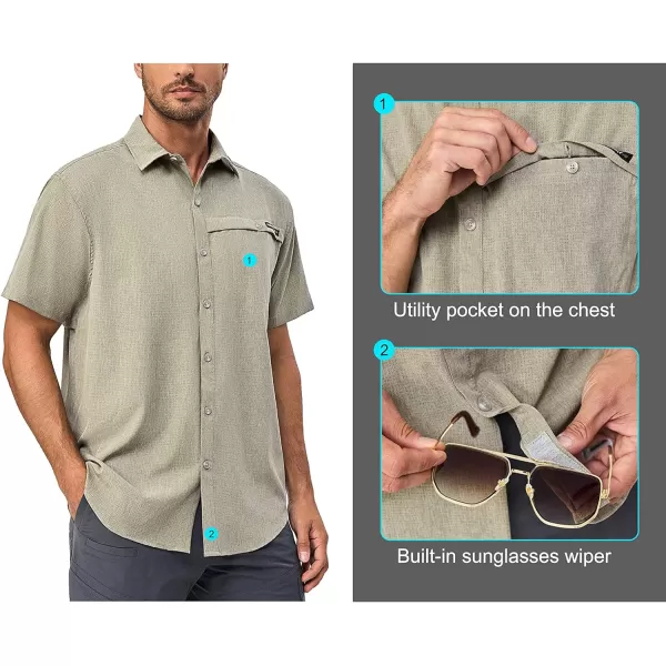 Little Donkey Andy Men's Lightweight UPF 50+ Short Sleeve Shirt, Breathable Fishing Hiking Shirt, Air-Holes Tech