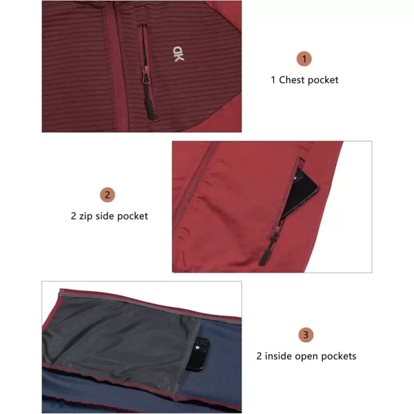imageLittle Donkey Andy Womens High Performance Thermal Jackets for Running Golf Hiking Lightweight Windproof WarmDark Red Heather