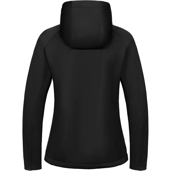 imageLittle Donkey Andy Womens Insulated Hiking Jacket Thermal Running Hybrid Jacket Lightweight Breathable and WarmHoodedblack