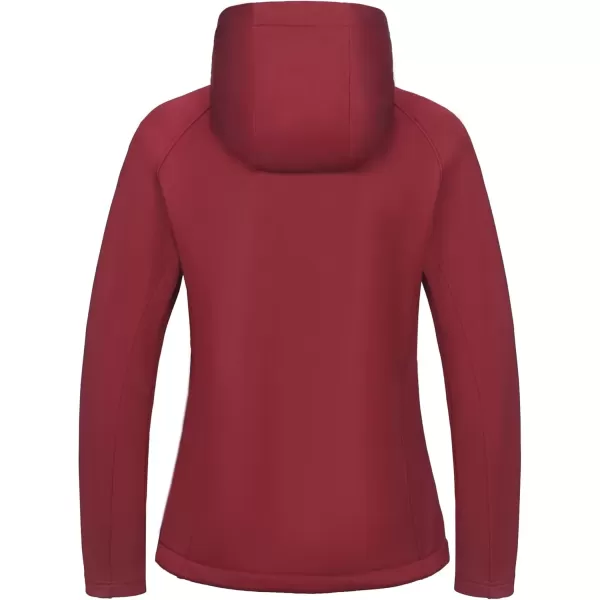 imageLittle Donkey Andy Womens Insulated Hiking Jacket Thermal Running Hybrid Jacket Lightweight Breathable and WarmHoodeddark Red