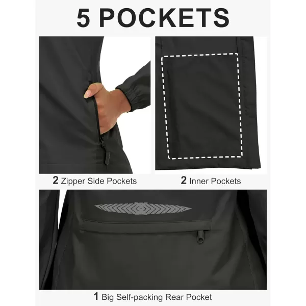 imageLittle Donkey Andy Womens Lightweight Waterproof Cycling Jacket with Removable Sleeves for Biking Running GolfBlack