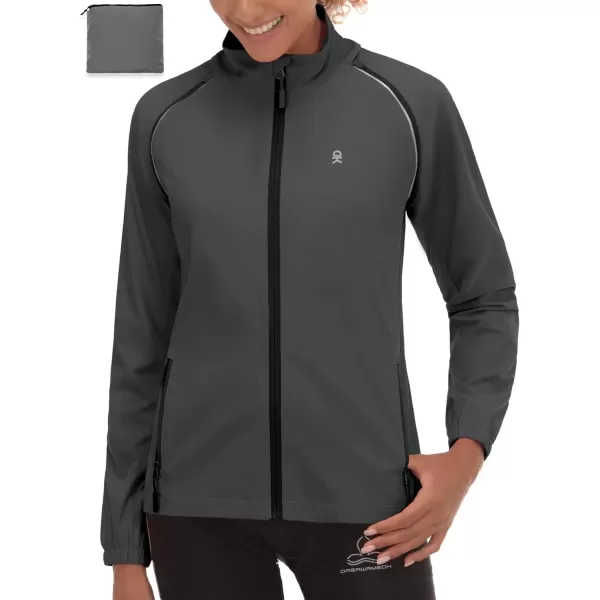 imageLittle Donkey Andy Womens Lightweight Waterproof Cycling Jacket with Removable Sleeves for Biking Running GolfDark Gray
