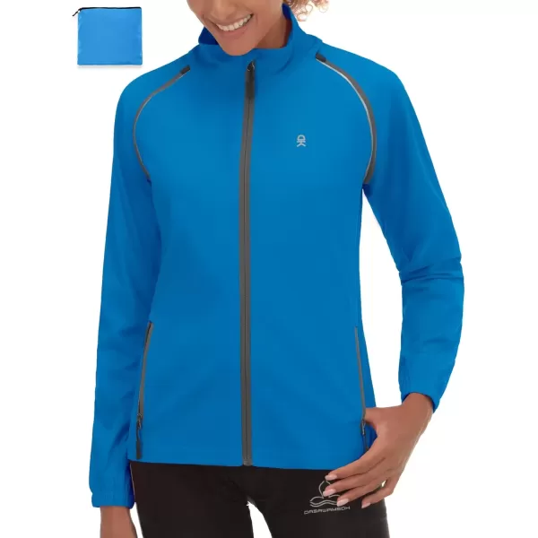 imageLittle Donkey Andy Womens Lightweight Waterproof Cycling Jacket with Removable Sleeves for Biking Running GolfDresden Blue