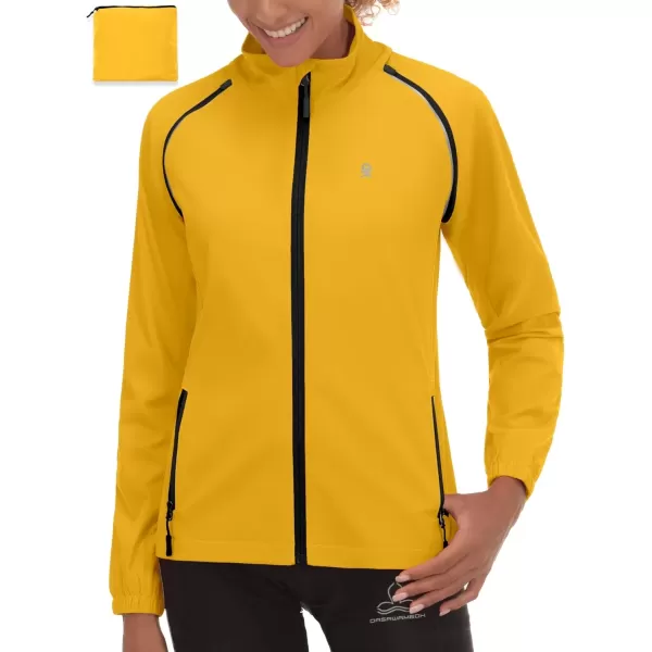 imageLittle Donkey Andy Womens Lightweight Waterproof Cycling Jacket with Removable Sleeves for Biking Running GolfGolden Rod