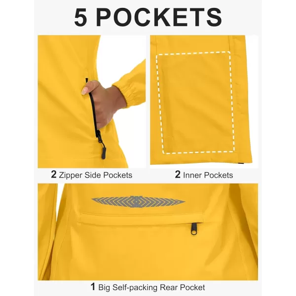 imageLittle Donkey Andy Womens Lightweight Waterproof Cycling Jacket with Removable Sleeves for Biking Running GolfGolden Rod