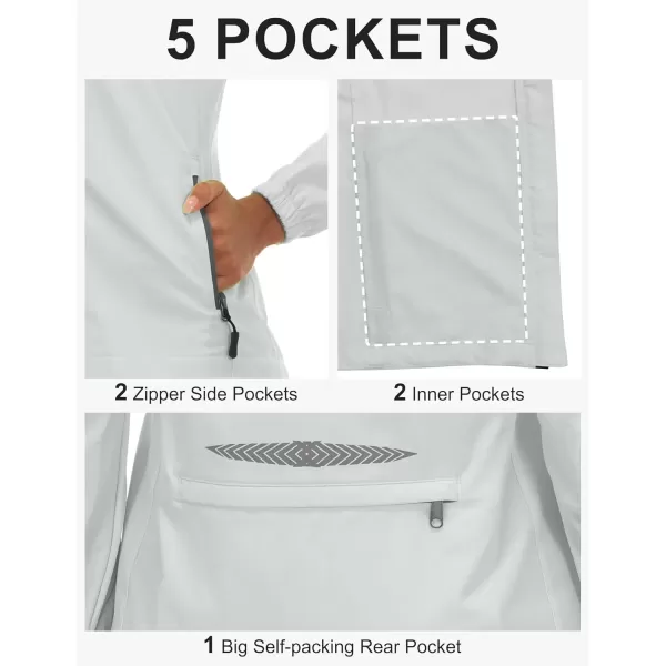 imageLittle Donkey Andy Womens Lightweight Waterproof Cycling Jacket with Removable Sleeves for Biking Running GolfLight Gray