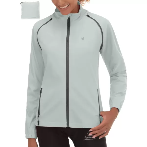 imageLittle Donkey Andy Womens Lightweight Waterproof Cycling Jacket with Removable Sleeves for Biking Running GolfLight Gray
