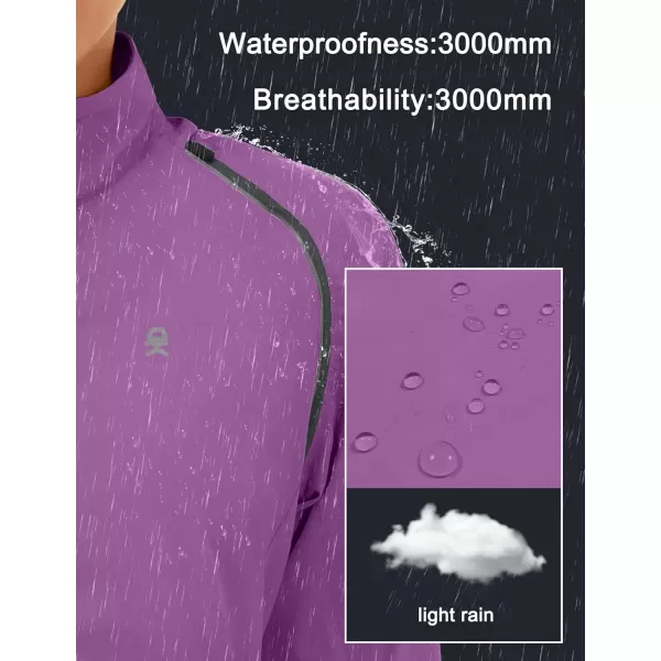 imageLittle Donkey Andy Womens Lightweight Waterproof Cycling Jacket with Removable Sleeves for Biking Running GolfPurple