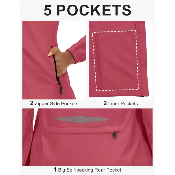 imageLittle Donkey Andy Womens Lightweight Waterproof Cycling Jacket with Removable Sleeves for Biking Running GolfRed