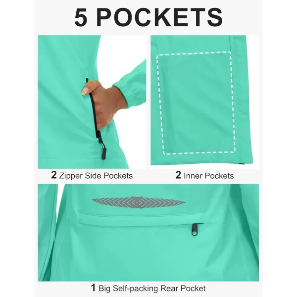 imageLittle Donkey Andy Womens Lightweight Waterproof Cycling Jacket with Removable Sleeves for Biking Running GolfSeafoam
