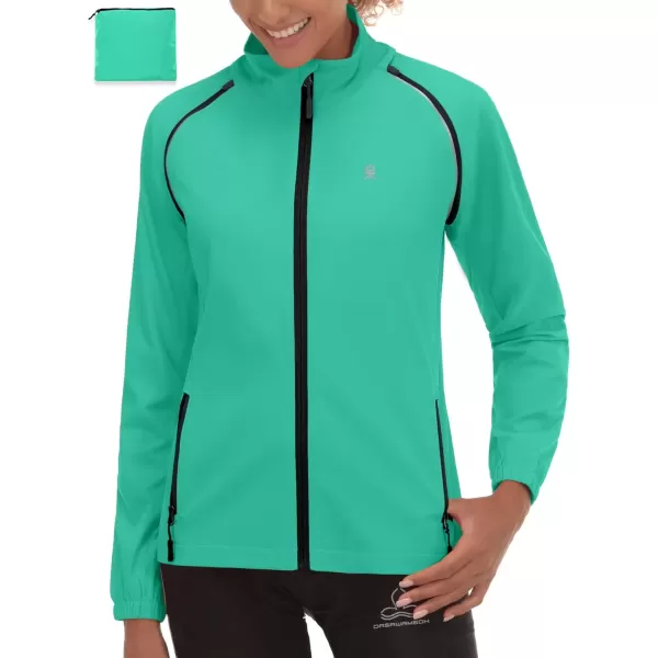 imageLittle Donkey Andy Womens Lightweight Waterproof Cycling Jacket with Removable Sleeves for Biking Running GolfSeafoam