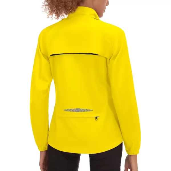 imageLittle Donkey Andy Womens Lightweight Waterproof Cycling Jacket with Removable Sleeves for Biking Running GolfYellow