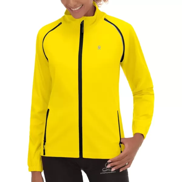imageLittle Donkey Andy Womens Lightweight Waterproof Cycling Jacket with Removable Sleeves for Biking Running GolfYellow
