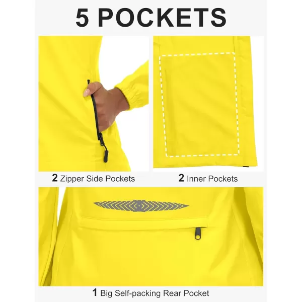 imageLittle Donkey Andy Womens Lightweight Waterproof Cycling Jacket with Removable Sleeves for Biking Running GolfYellow