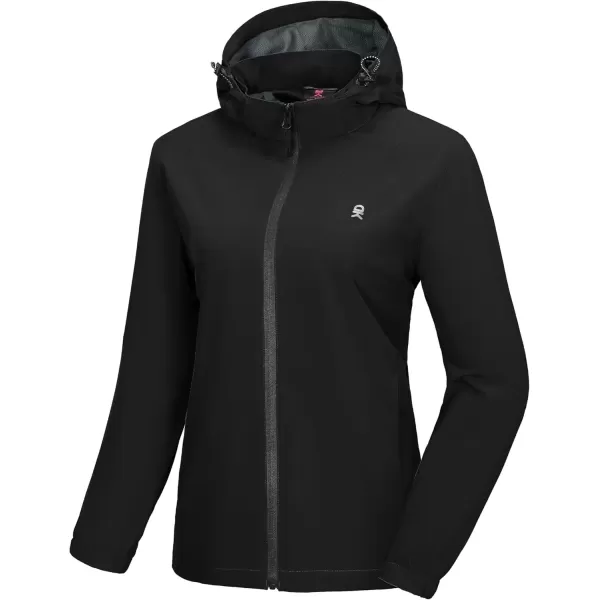 imageLittle Donkey Andy Womens Lightweight Windbreaker Zip Up Windproof Outerwear Jacket for Hiking Travel CyclingAblack