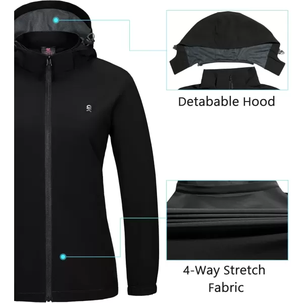 imageLittle Donkey Andy Womens Lightweight Windbreaker Zip Up Windproof Outerwear Jacket for Hiking Travel CyclingAblack