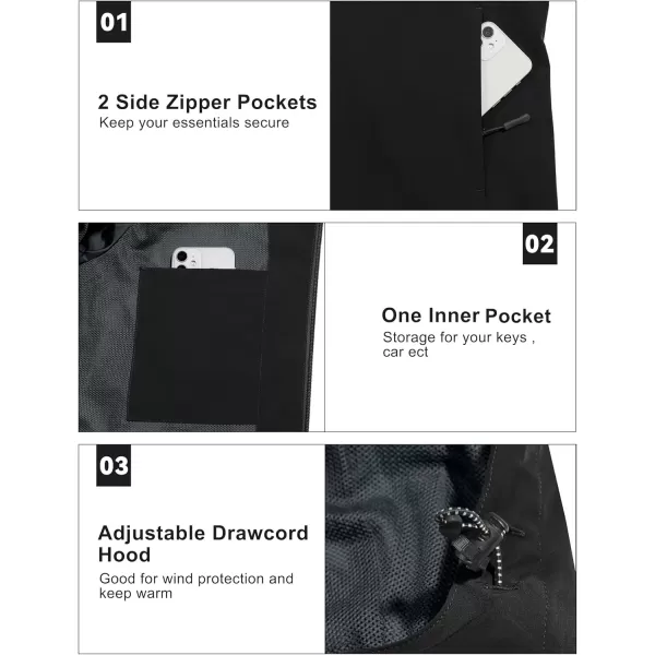 imageLittle Donkey Andy Womens Lightweight Windbreaker Zip Up Windproof Outerwear Jacket for Hiking Travel CyclingAblack