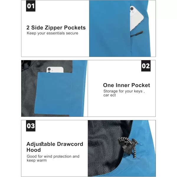 imageLittle Donkey Andy Womens Lightweight Windbreaker Zip Up Windproof Outerwear Jacket for Hiking Travel CyclingAblue