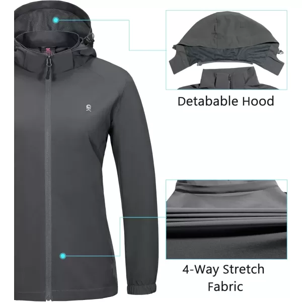 imageLittle Donkey Andy Womens Lightweight Windbreaker Zip Up Windproof Outerwear Jacket for Hiking Travel CyclingAgrey