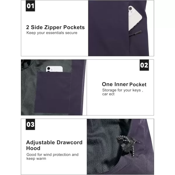 imageLittle Donkey Andy Womens Lightweight Windbreaker Zip Up Windproof Outerwear Jacket for Hiking Travel CyclingApurple