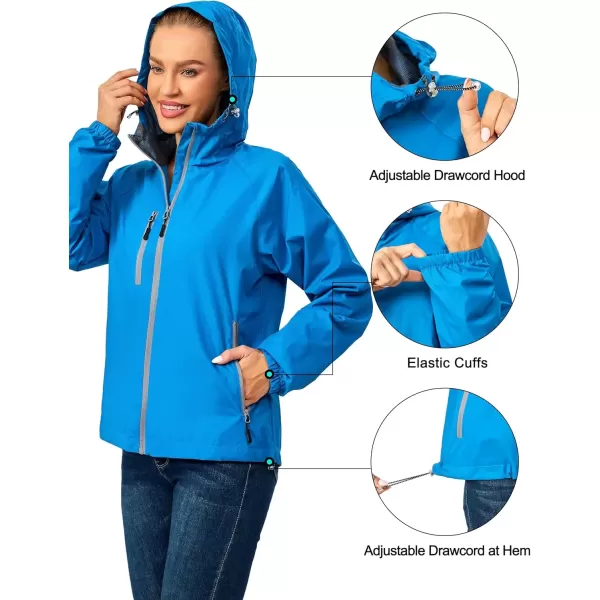 imageLittle Donkey Andy Womens Lightweight Windbreaker Zip Up Windproof Outerwear Jacket for Hiking Travel CyclingBlue Danube