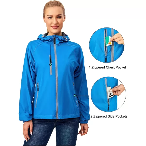 imageLittle Donkey Andy Womens Lightweight Windbreaker Zip Up Windproof Outerwear Jacket for Hiking Travel CyclingBlue Danube