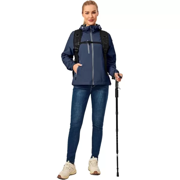 imageLittle Donkey Andy Womens Lightweight Windbreaker Zip Up Windproof Outerwear Jacket for Hiking Travel CyclingDark Blue