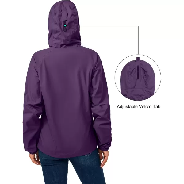 imageLittle Donkey Andy Womens Lightweight Windbreaker Zip Up Windproof Outerwear Jacket for Hiking Travel CyclingPurple